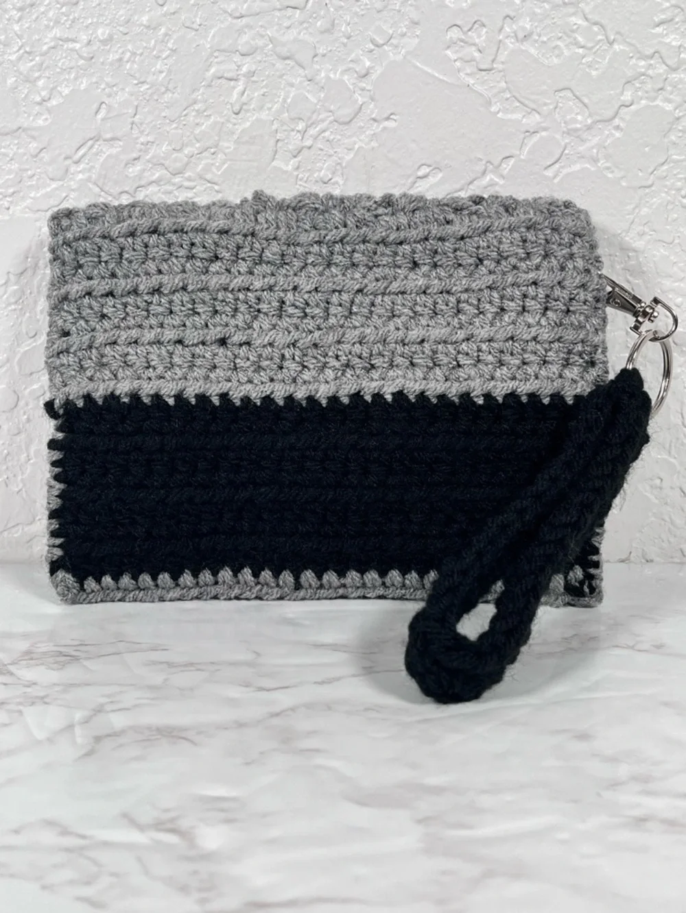 Gray & Black Crochet Wristlet - Picture 2 of 8